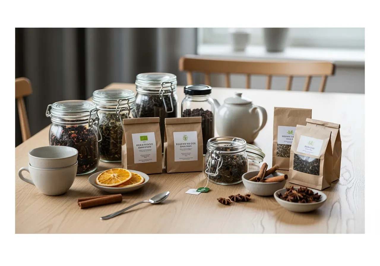 Ekologiska teer på bord