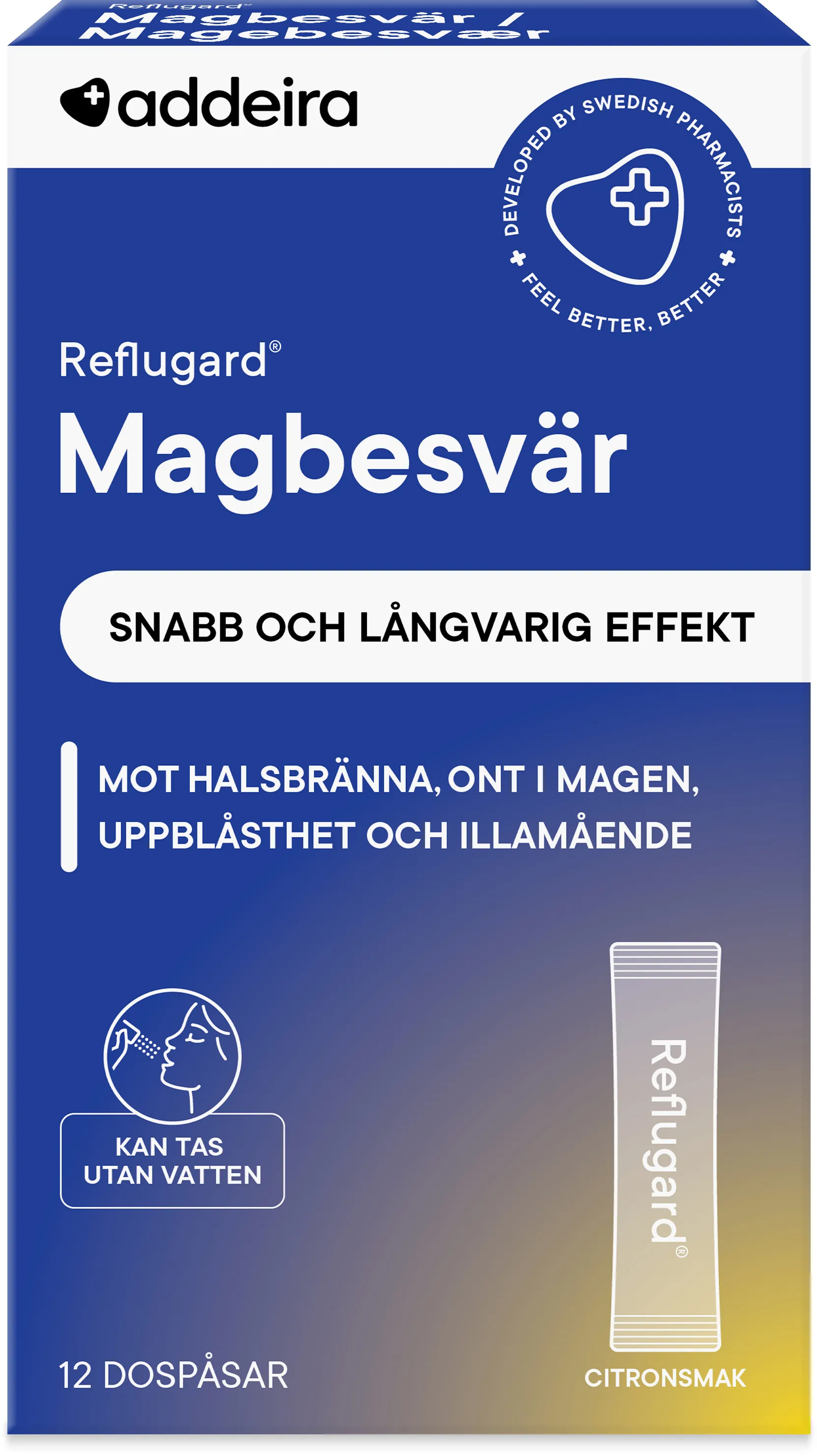Addeira Reflugard vid magbesvär 12 dospåsar 12 st