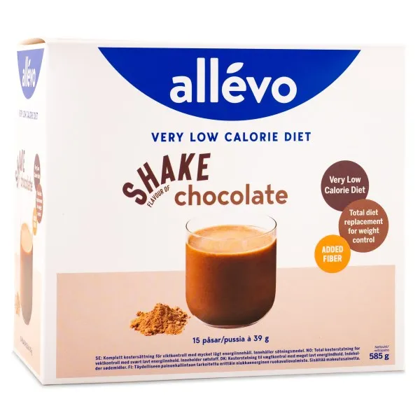 Allevo VLCD Shake , Chocolate, 15 portioner