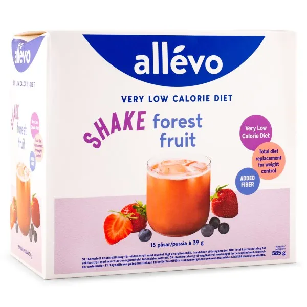 Allevo VLCD Shake , Forest Fruit, 15 portioner