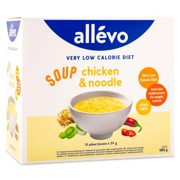 Allevo VLCD Soup, Kyckling & Nudlar, 15 portioner