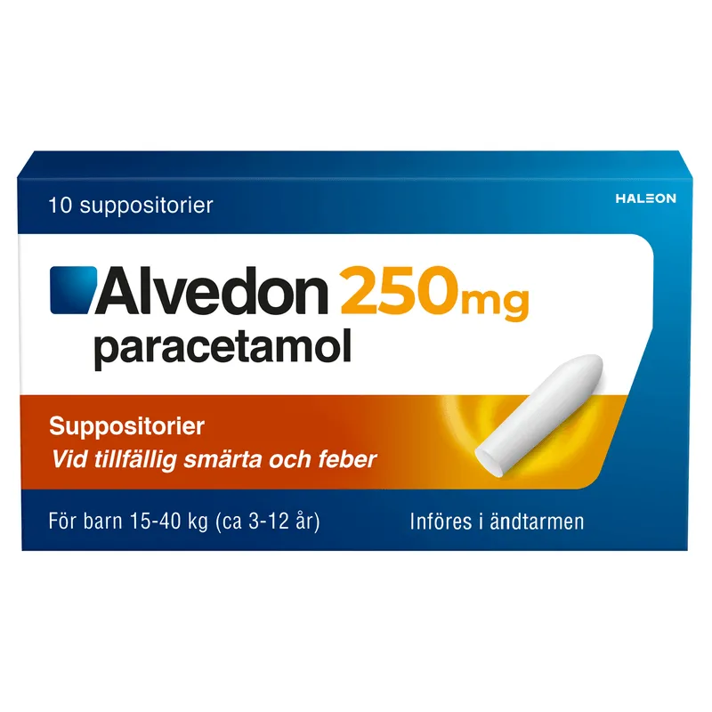 Alvedon Suppositorium 250 mg 10 st (15-40 kg)