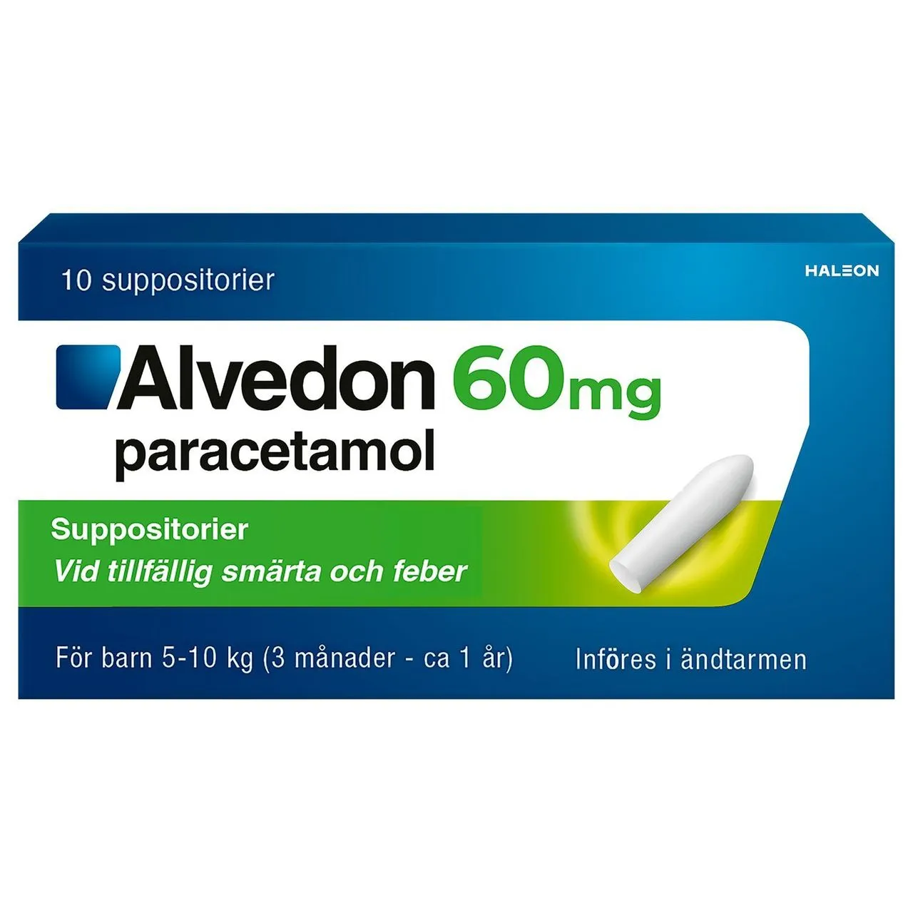 Alvedon Suppositorium 60 mg 10 st (5-10 kg)
