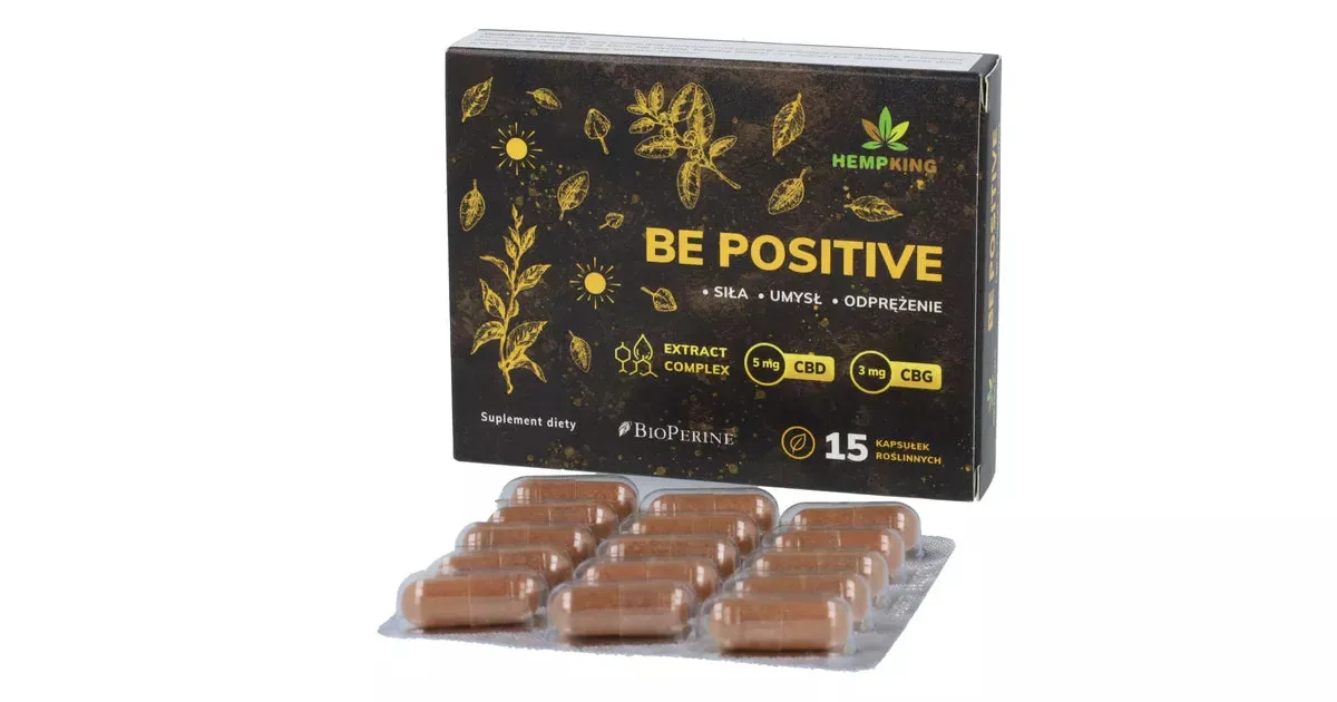 BE POSITIVE, Humör-booster. 4 växtextrakt + 4 Vitaminer + 2 Canabionider