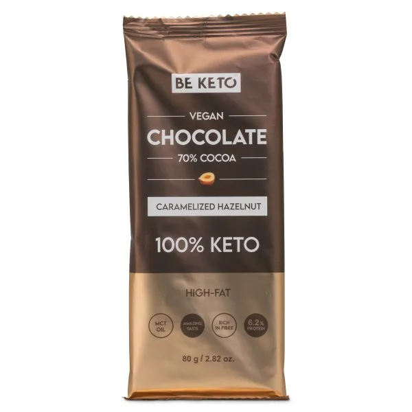 BeKeto KETO Chocolate, Caramelized Hazelnut, 80 g