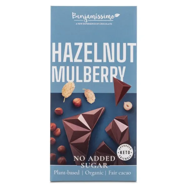 Benjamissimo Choklad Sockerfri, Rostad Hasselnöt & Mullbär