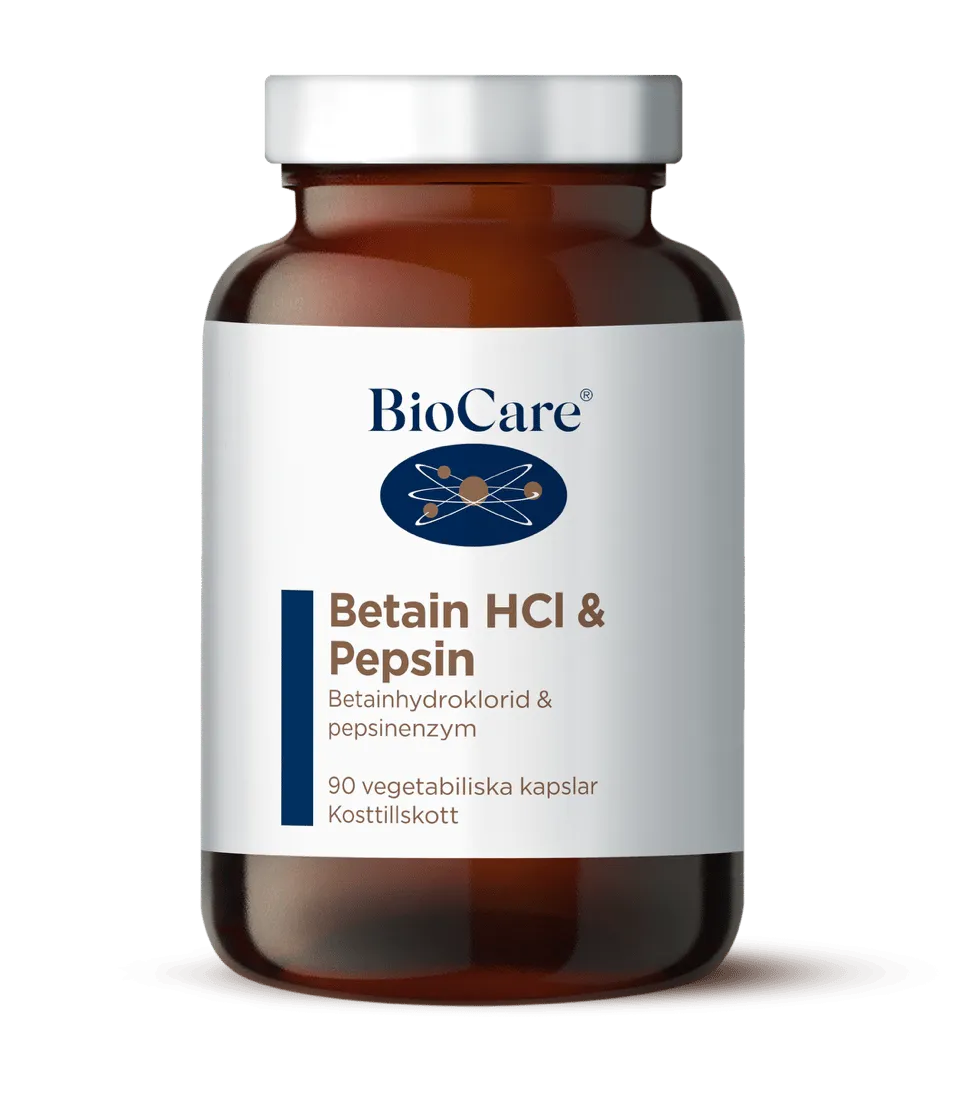 BioCare Betain HCL & Pepsin 90 kapslar