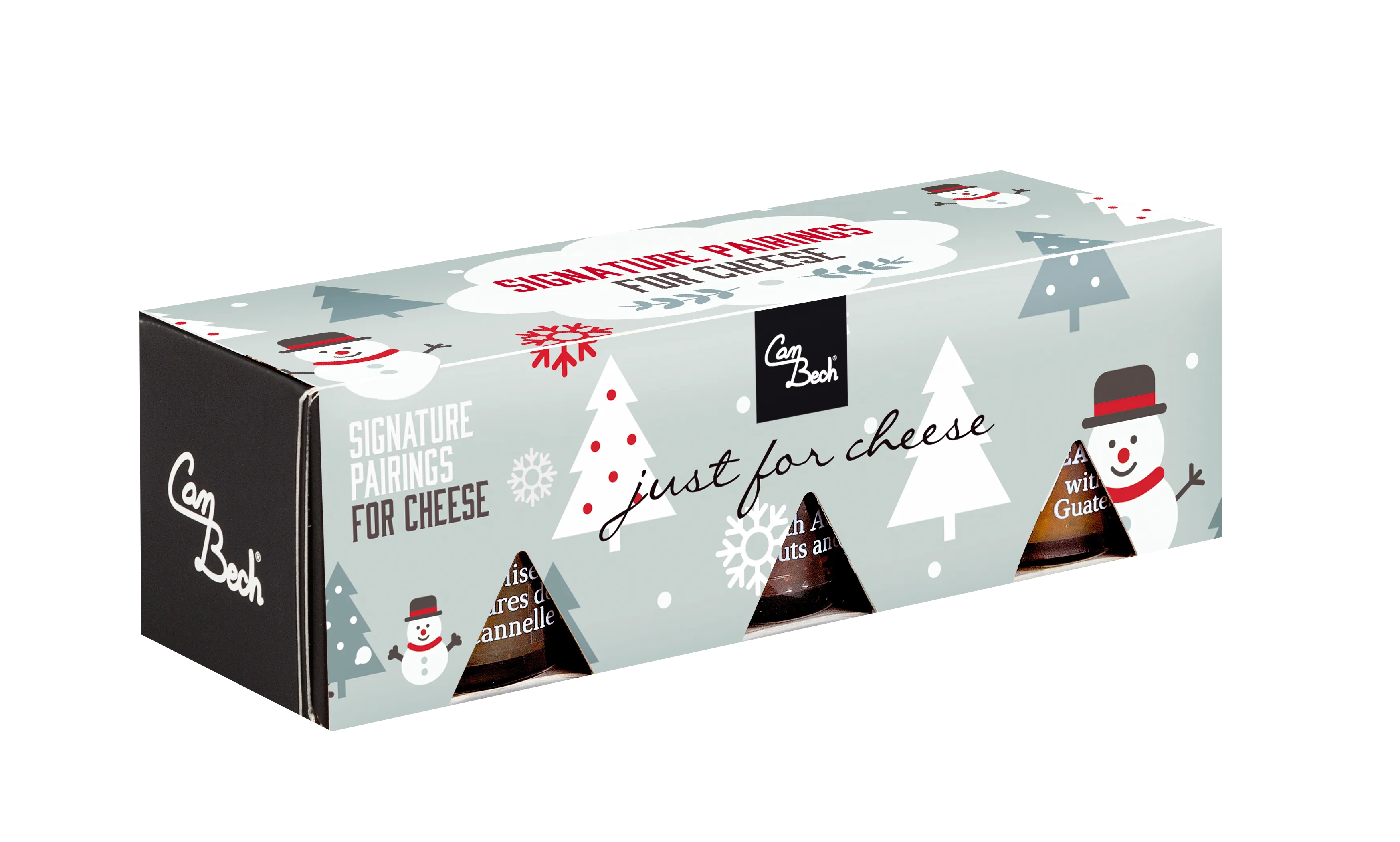 Can Bech Julpresentask med 3 ostmarmelader mini