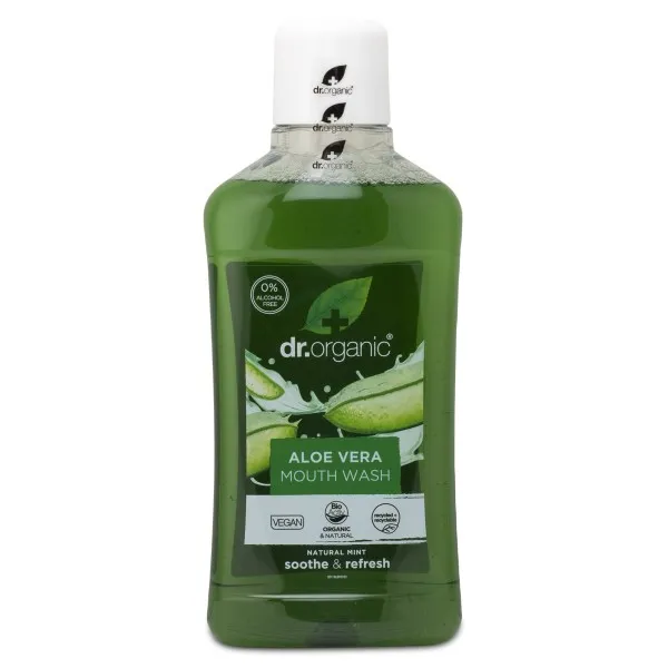 Dr Organic Aloe Vera Munskölj, 500 ml