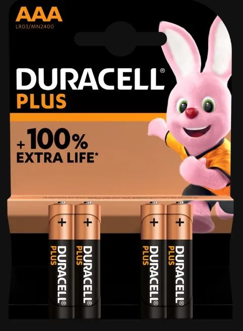 Duracell Plus AAA alkaline 4 styck