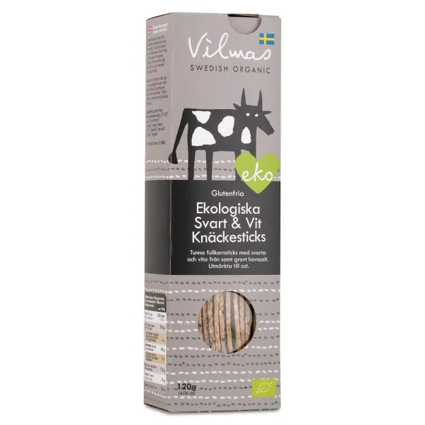 Fjällbergets Bageri Vilmas Knäckesticks, Svart & Vit, 120 g