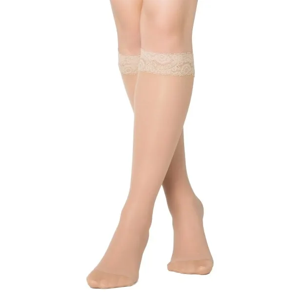 Funq Wear Lace Kompressionsstrumpor Nylon 15-18 mm, 36-37, Naturally Nude