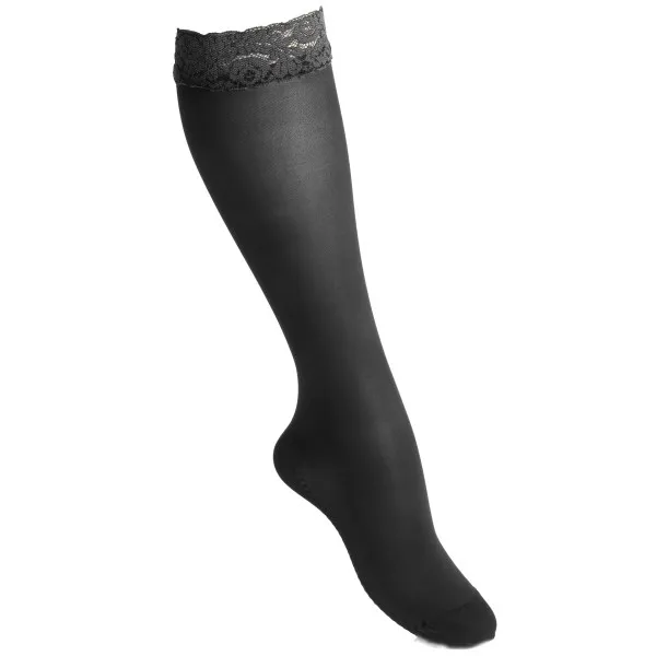 Funq Wear Lace Kompressionsstrumpor Nylon 15-18 mm, 40-41, Beautiful Black