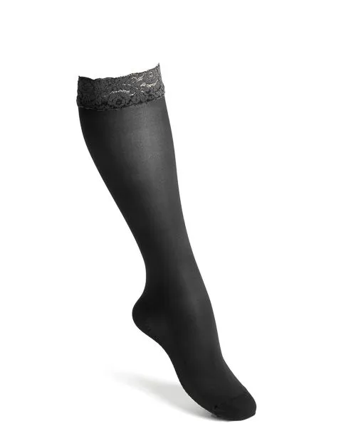 Funq Wear Stödstrumpor nylon med spets, svart, 40/41 1 par