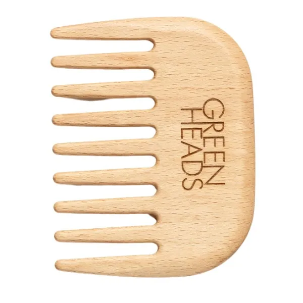 Green Heads Wide Wooden Comb, 1 st