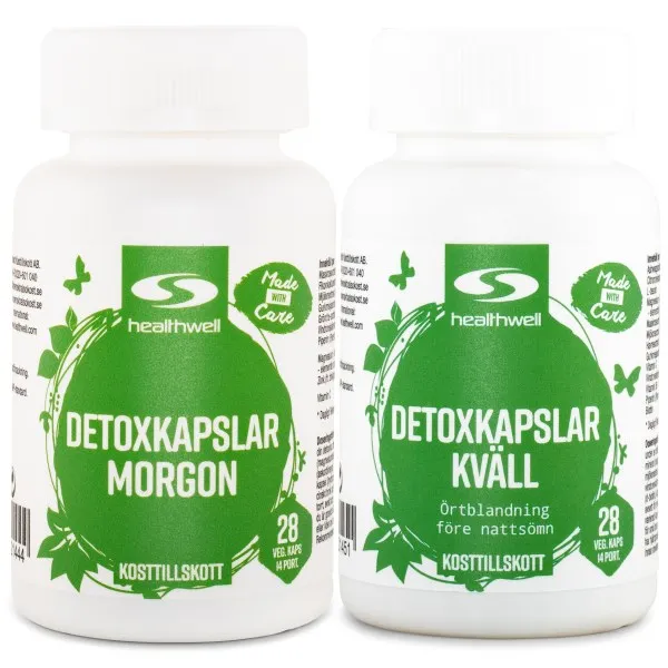 Healthwell Detoxkapslar Morgon & Kväll, Paket
