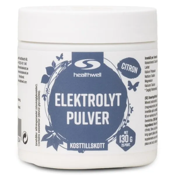 Healthwell Elektrolytpulver, Citron, 130 g