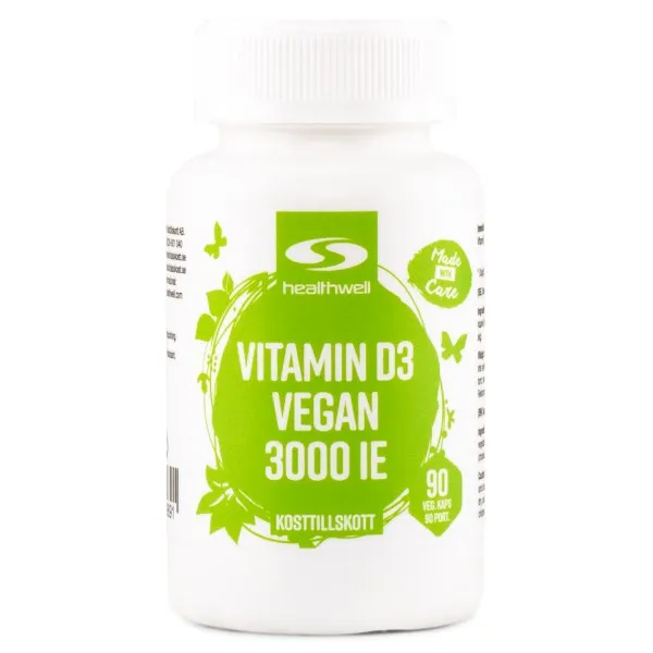 Healthwell Vitamin D3 Vegan 3000 IE, 90 kaps