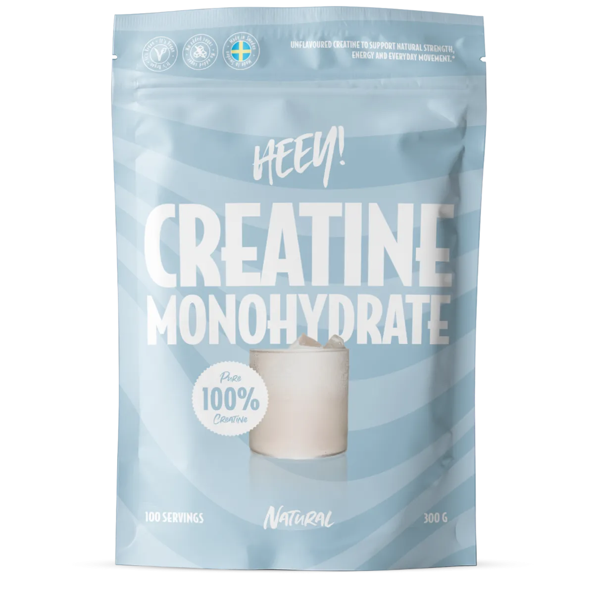 Heey! Creatine Monohydrate 100% Kreatin, Naturell