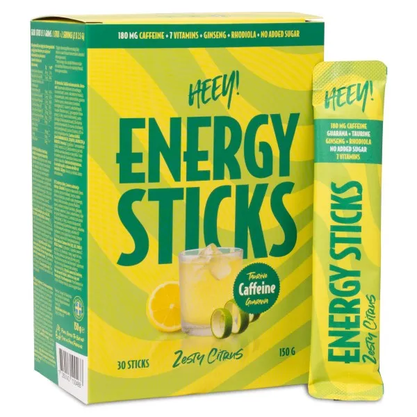 HEEY Energy Sticks Koffein+Guarana, Zesty Citrus, 30 sachéer