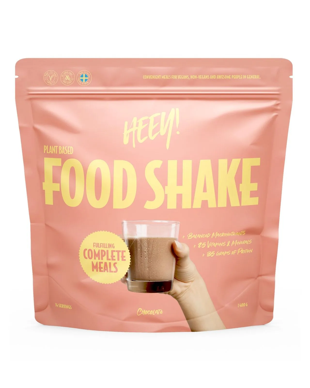 Heey! Vegansk Food Shake Måltidsersättning Choklad