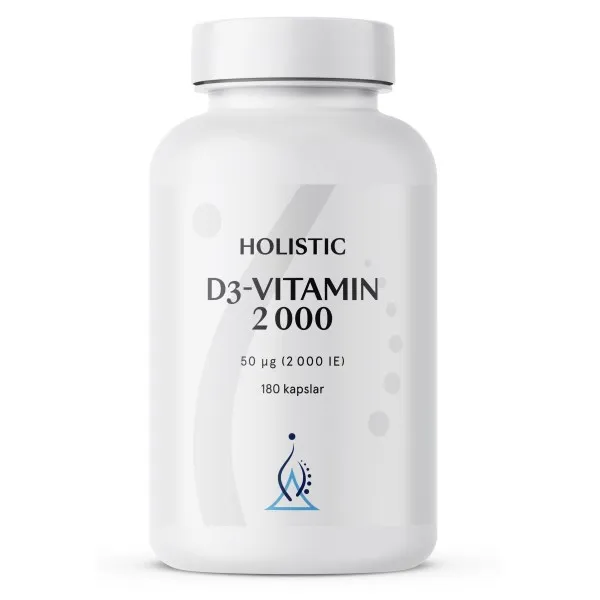 Holistic D3-vitamin 2000 IE, 180 kaps, 2000 IE