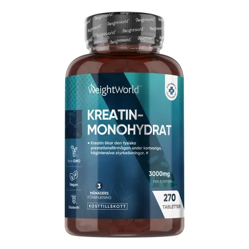 Kreatin Monohydrat, 3000mg - 3 månaders förbrukning