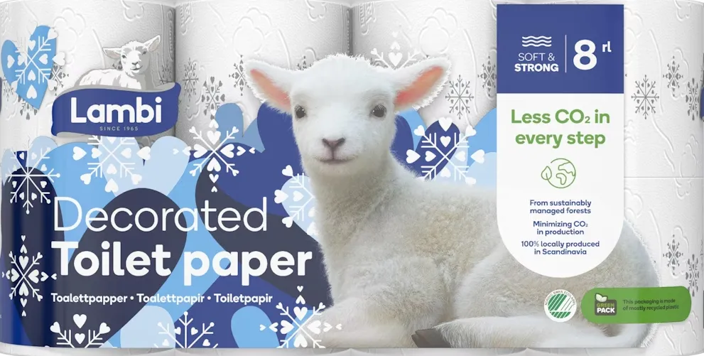 Lambi Toalettpapper Decorated 8 st