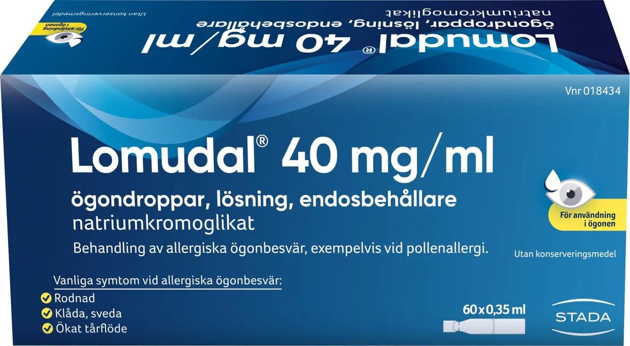 Lomudal Ögondroppar 40mg/ml Endosförpacking 60 x 0,35 ml