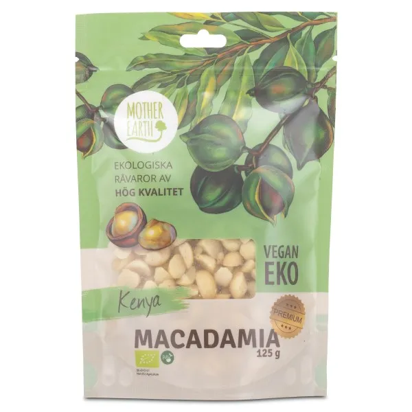 Mother Earth Macadamianötter Premium Raw & Eko, 125 g