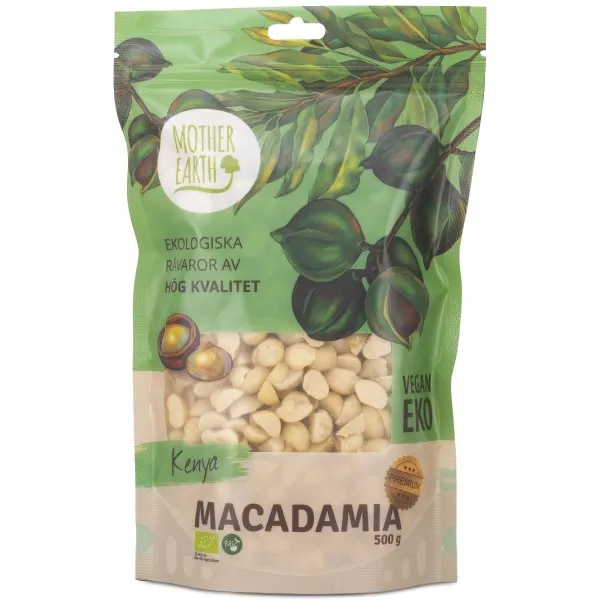 Mother Earth Macadamianötter Premium Raw & Eko, 500 g