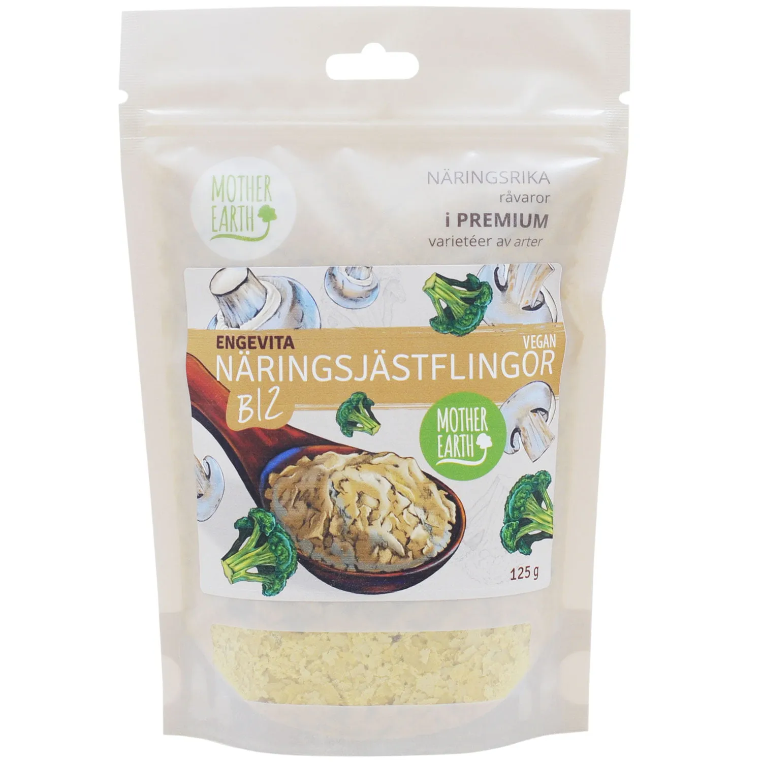 Mother Earth Näringsjästflingor Engevita med B12 125g