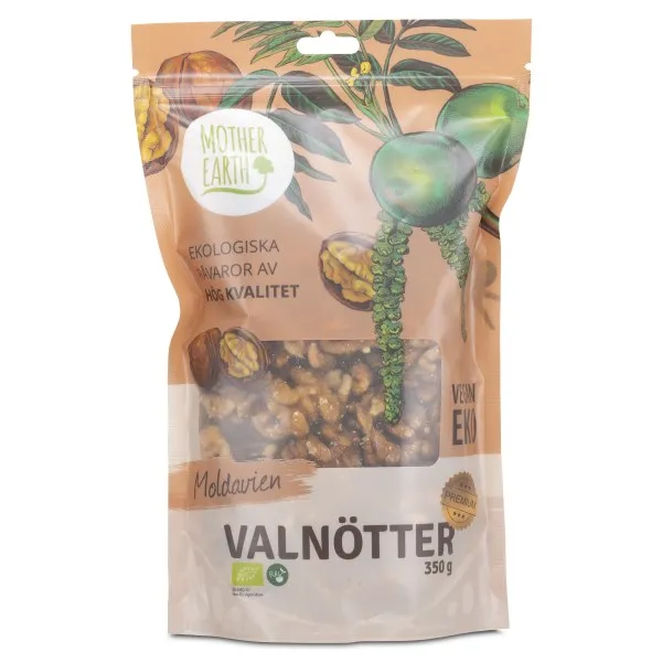 Mother Earth Valnötter Premium Raw & Eko, 350 g