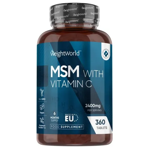 MSM-tabletter med C-vitamintillskott - Kosttillskott för skelett och leder