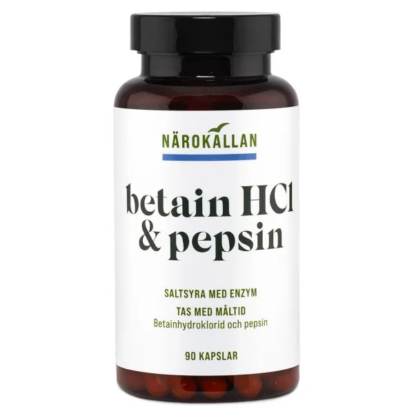 Närokällan Betain HCL & Pepsin, 90 kaps