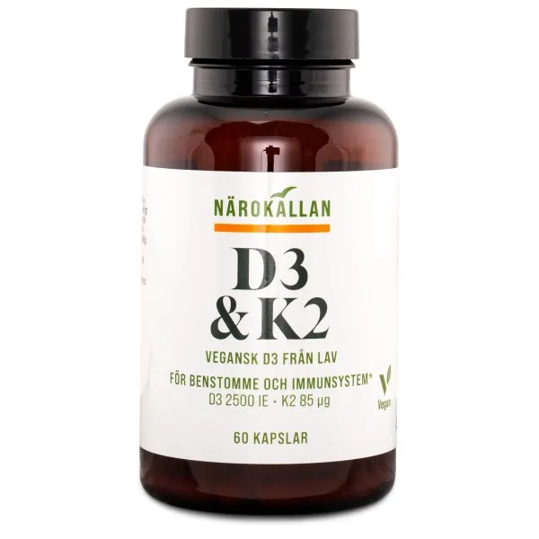 Närokällan D3 + K2 Vegan, 60 kaps