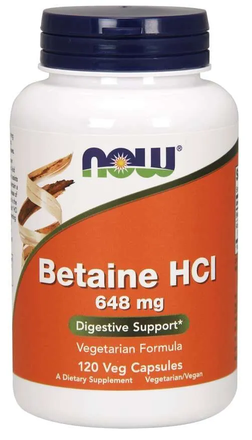 NOW Betaine HCL 120 kapslar