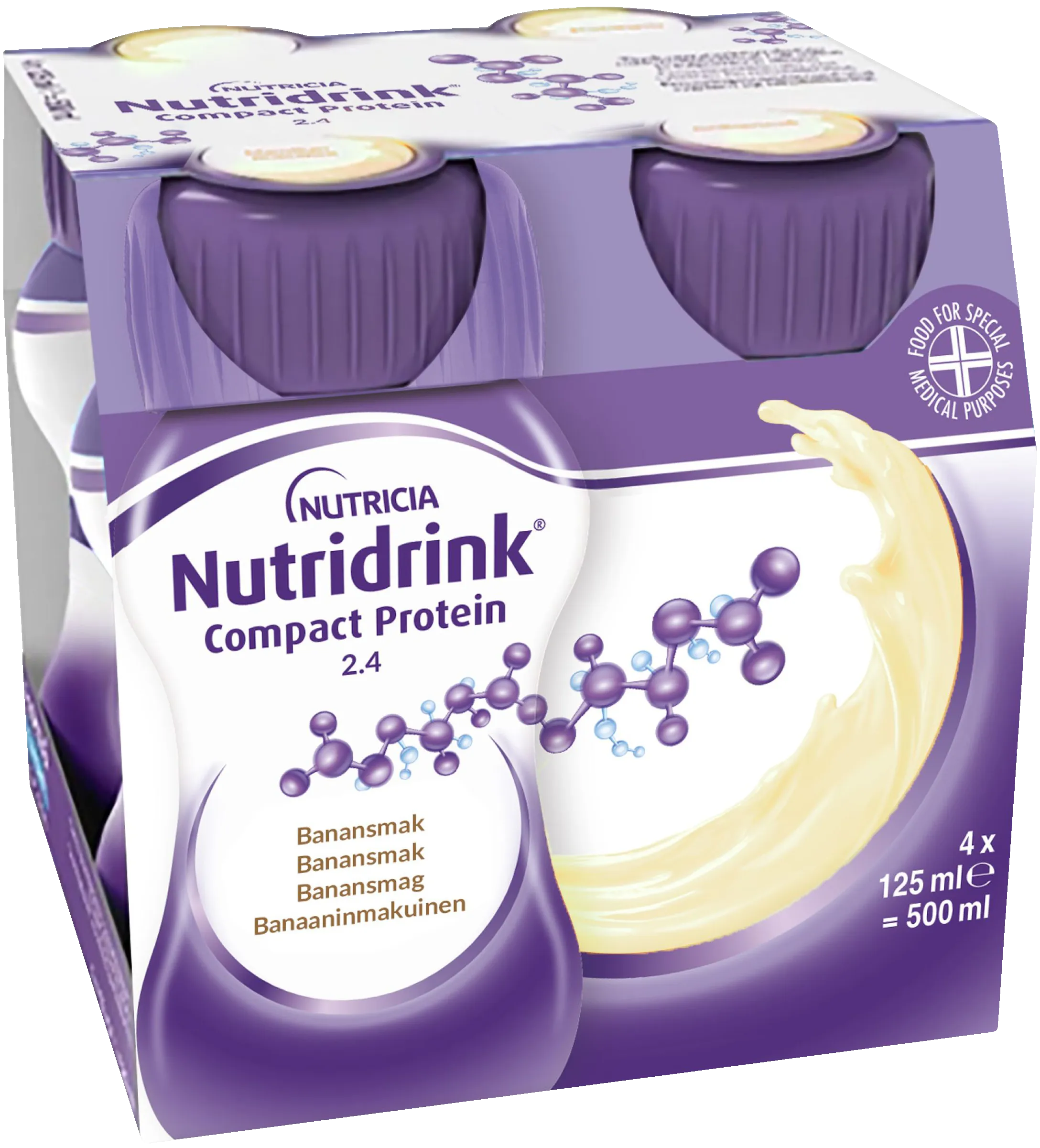 Nutridrink Compact Protein, banan, energi och proteinrikt kosttillägg