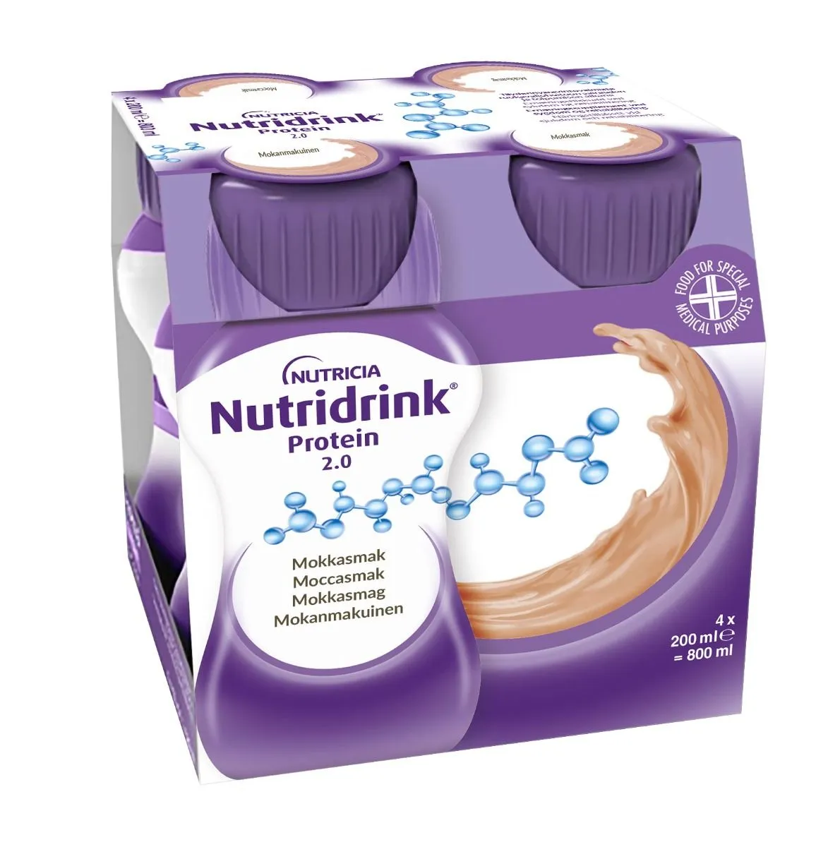 Nutridrink Protein 2.0, mocca, extra energi och proteinrikt, 2 kcal/ml