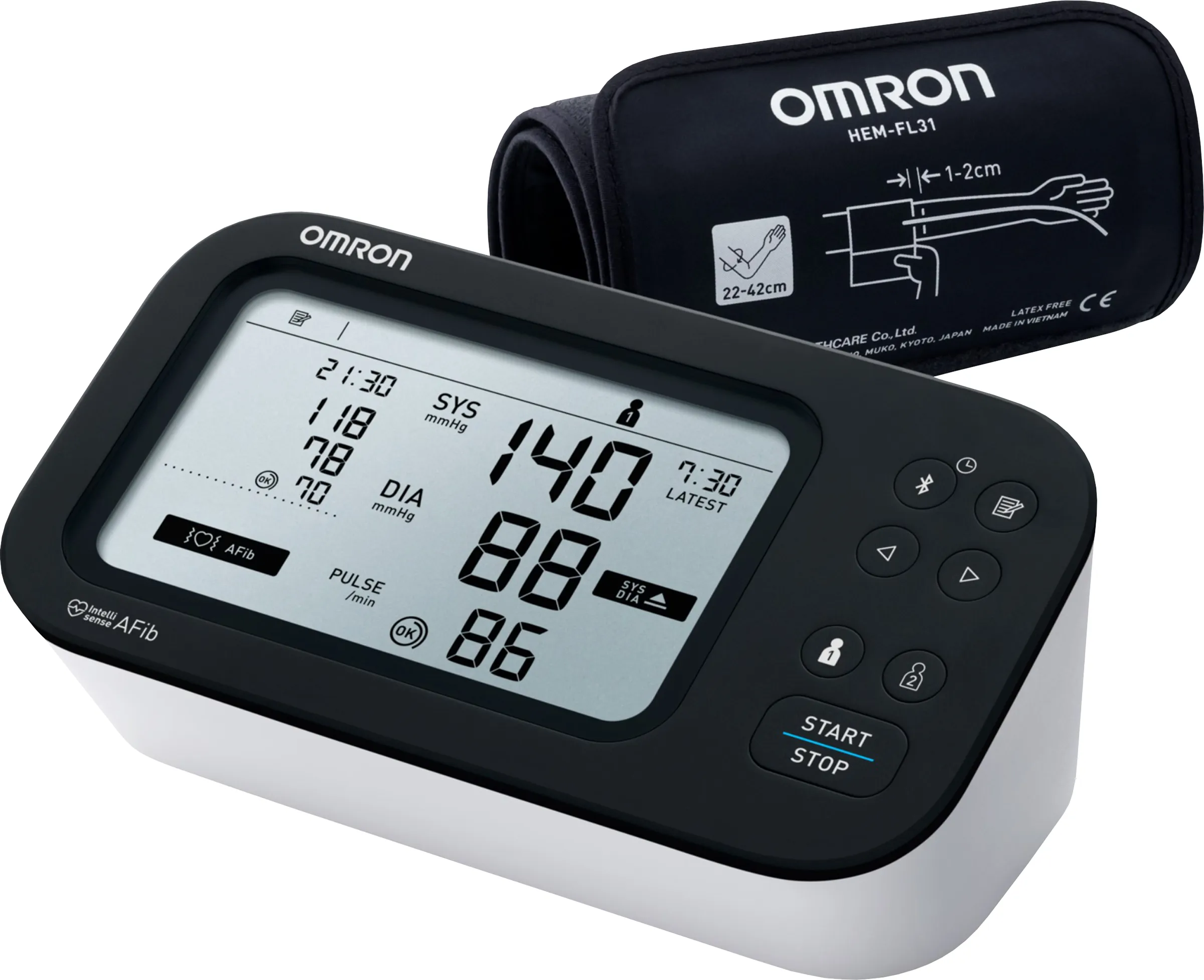 Omron M7 AFib HEM-7380T1-EBK 157 x 120 x 223 mm