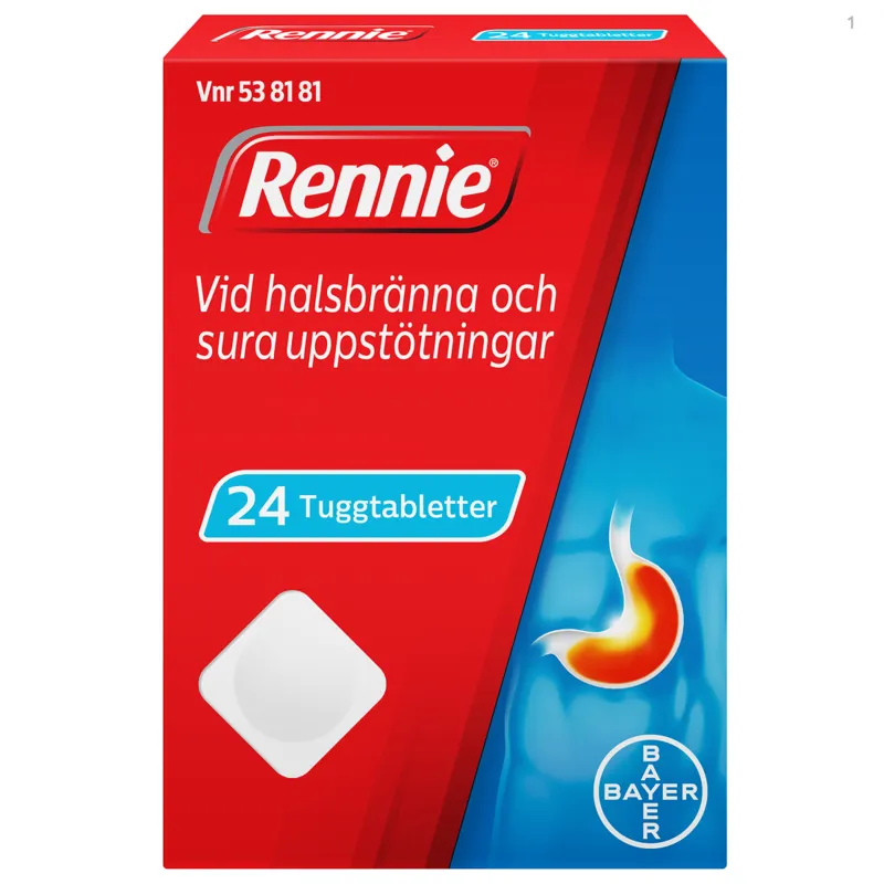 Rennie tuggtablett 680 mg/80 mg 24 st