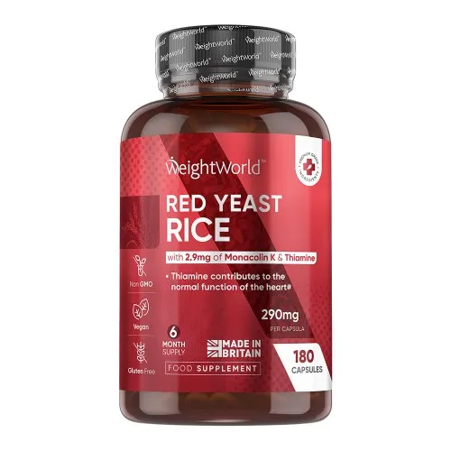 Röda Jäst Ris 290 mg, 180 kapslar - kosttillskott för hjärthälsa & normal kolesterolnivå