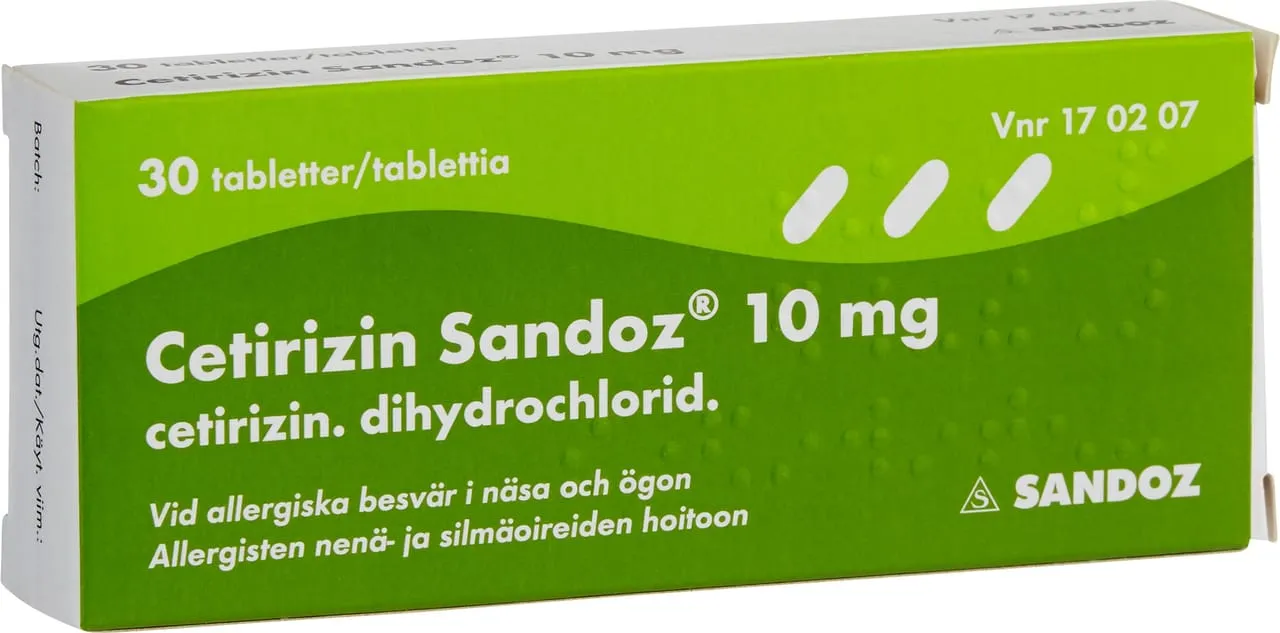 Sandoz Cetirizin, filmdragerad tablett 10 mg 30 st
