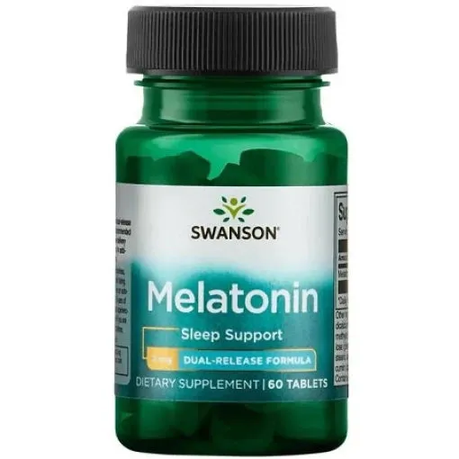 Swanson Melatonin, 3 mg. Dual-Release! 60 tabletter