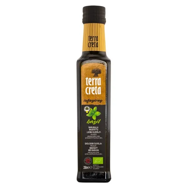 Terra Creta Bio Infusion Ekologisk Extra Virgin Olivolja, Basilika, 250 ml