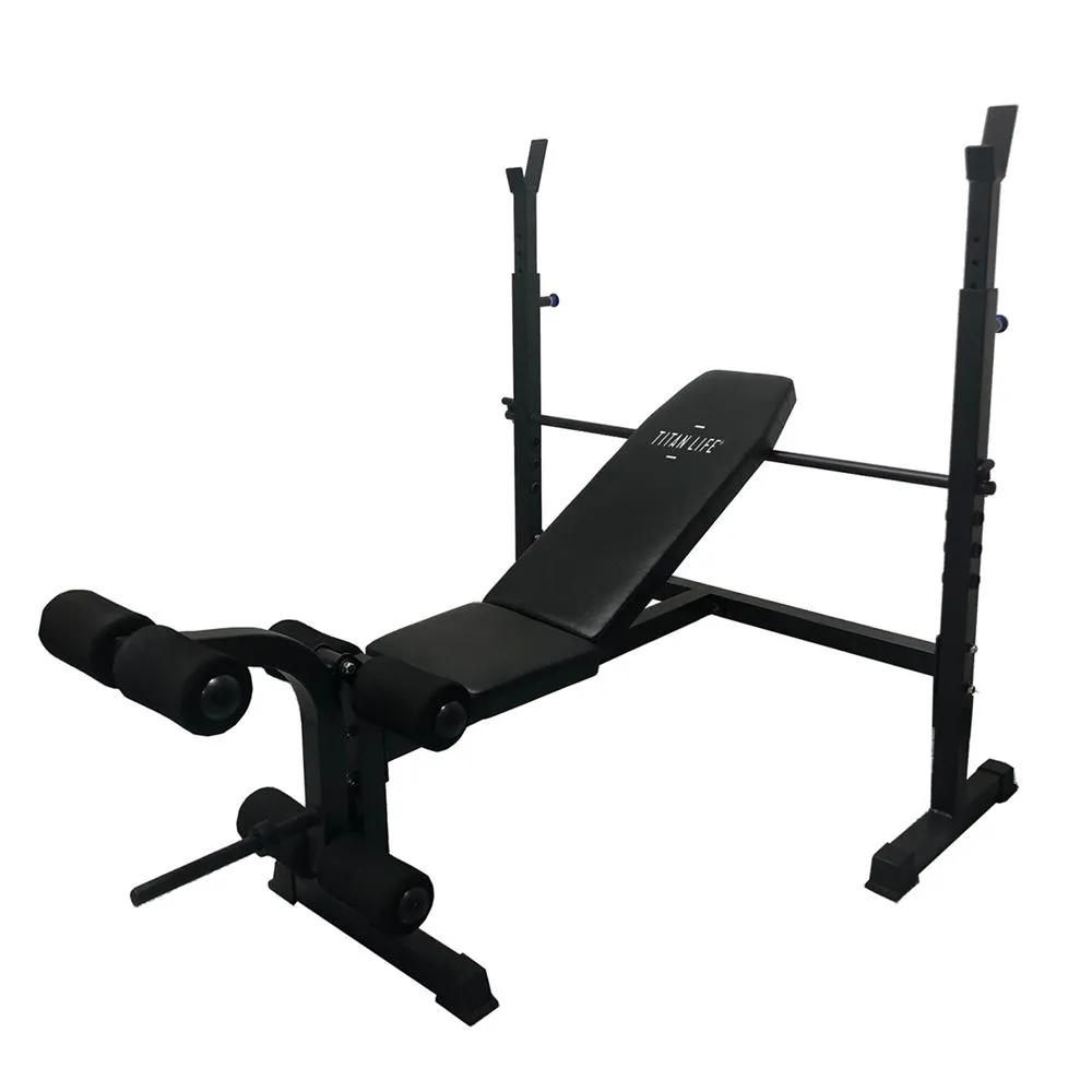Titan LIFE Essential bench ll, Träningsbänk med skivstångsställning