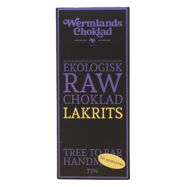 WermlandsChoklad Rawchoklad EKO, 50 g, Lakrits