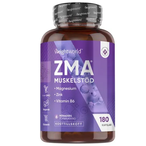 ZMA, 180 kapslar - Med zink, magnesium och B6 för muskeluppbyggnad